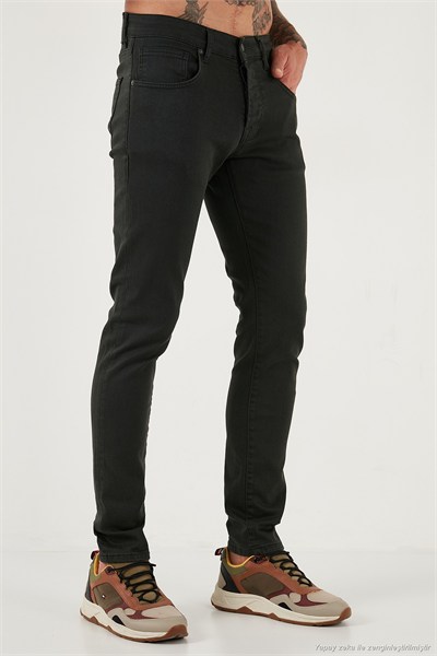 Streç Pamuklu Slim Fit Normal Bel Dar Paça Jeans Erkek Kot Pantolon 1115C24NAPOLI NEFTİ