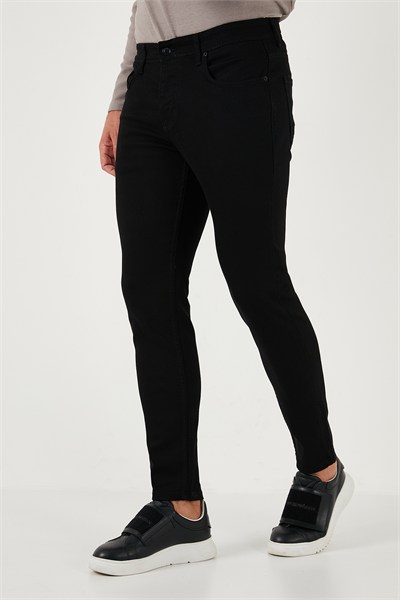 Streç Pamuklu Slim Fit Normal Bel Dar Paça Erkek Kot Pantolon 674001 SİYAH