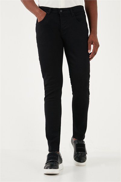 Streç Pamuklu Slim Fit Normal Bel Dar Paça Jeans Erkek Kot Pantolon 1120S01NAPOLI SİYAH