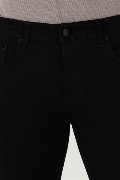 Streç Pamuklu Slim Fit Normal Bel Dar Paça Erkek Kot Pantolon 674001 SİYAH