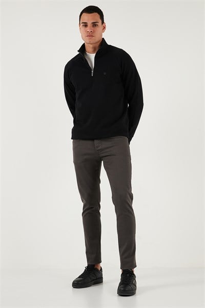 Streç Pamuklu Slim Fit Normal Bel Dar Paça Jeans Erkek Kot Pantolon 1115C24NAPOLI FÜME