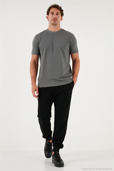 Streç Pamuklu Slim Fit Sıfır Yaka Erkek T Shirt 5902639 AÇIK HAKİ