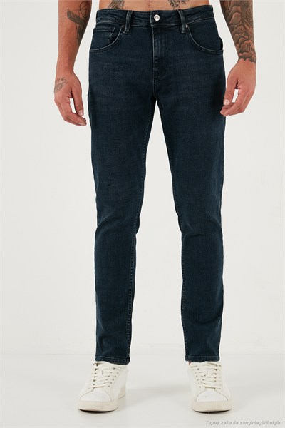 Streç Pamuklu Slim Fit Yüksek Bel Dar Paça Jeans Erkek Kot Pantolon 3300C46TOKYO MAVİ