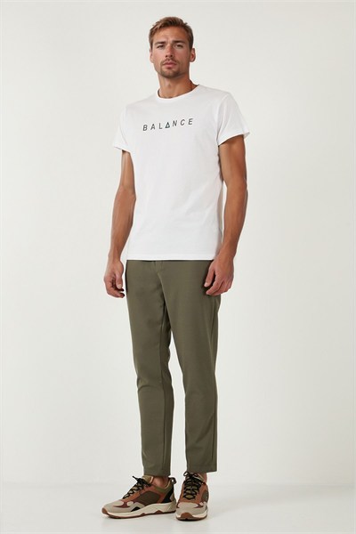 Streç Regular Fit Normal Bel Düz Paça Jogger Erkek Pantolon CF25617953 HAKİ