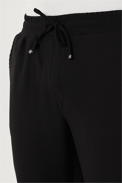 Streç Regular Fit Normal Bel Düz Paça Jogger Erkek Pantolon CF25617953 SİYAH