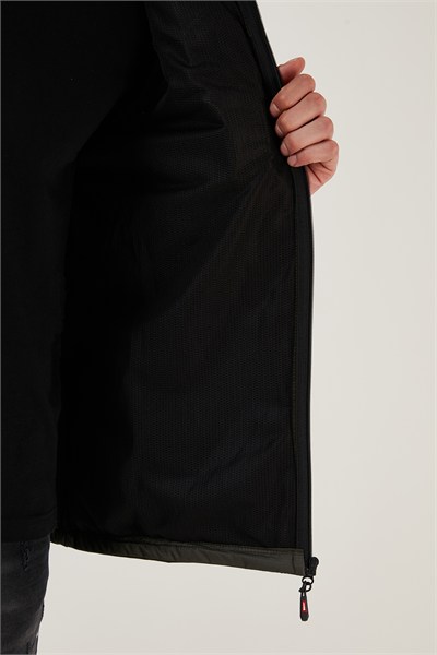 Suya ve Rüzgara Dayanıklı Kapüşonlu Softshell Erkek Mont 5855045 HAKİ