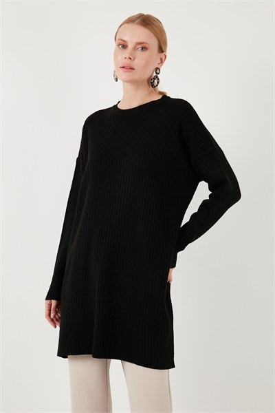 Triko Modest Bisiklet Yaka Kadın Kazak 4616152 SİYAH