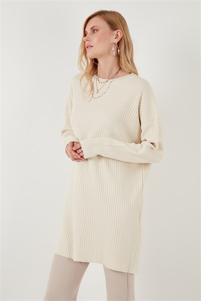 Triko Modest Bisiklet Yaka Kadın Kazak 4616152 KREM