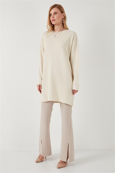 Triko Modest Bisiklet Yaka Kadın Kazak 4616152 KREM