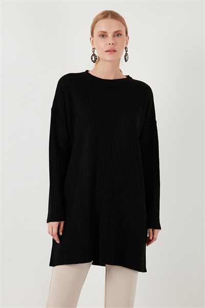 Triko Modest Bisiklet Yaka Kadın Kazak 4616152 SİYAH