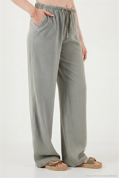 Wide Leg Yüksek Bel Geniş Paça Kadın Pantolon 668YP5424 AÇIK HAKİ