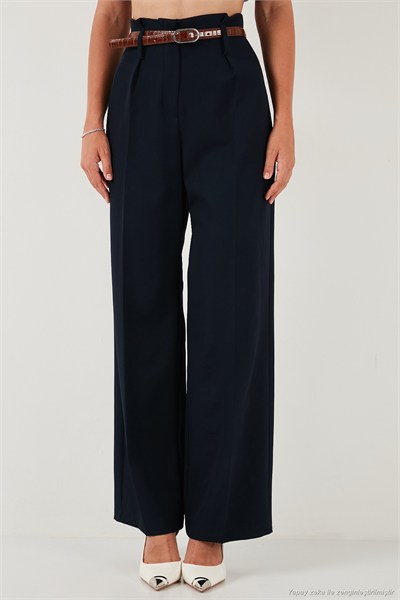 Wide Leg Yüksek Bel Geniş Paça Palazzo Kadın Pantolon 65271262 LACİVERT