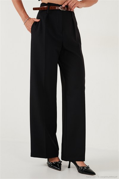 Wide Leg Yüksek Bel Geniş Paça Palazzo Kadın Pantolon 65271262 SİYAH