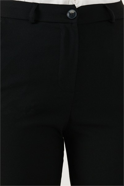 Yüksek Bel Regular Fit Bol Paça Kadın Pantolon 611PL030W4 SİYAH
