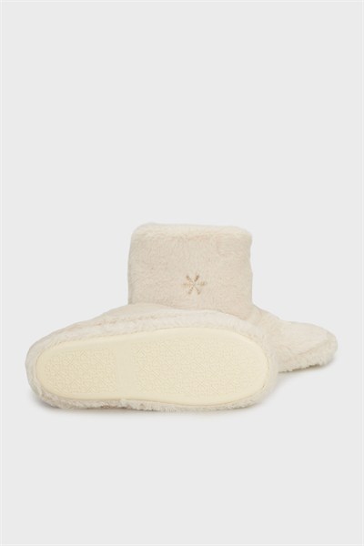 Yumuşak Dokulu Peluş Kadın Panduf 6722004 EKRU