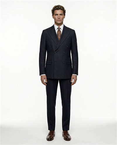 Angelico Cross-Over Suit Navy