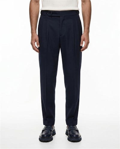 Barri Double-Pleated Pants Navy
