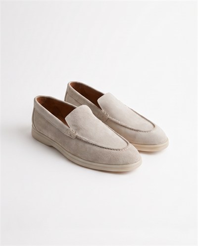 Monk Loafer Shoes Bej Suede