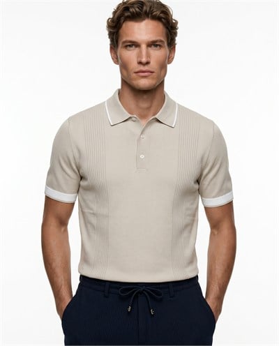 Bellagio Polo Knit T-Shirt Bej