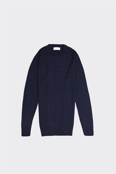 Full Fisherman Sweater Navy