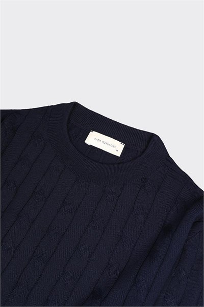 Full Fisherman Sweater Navy
