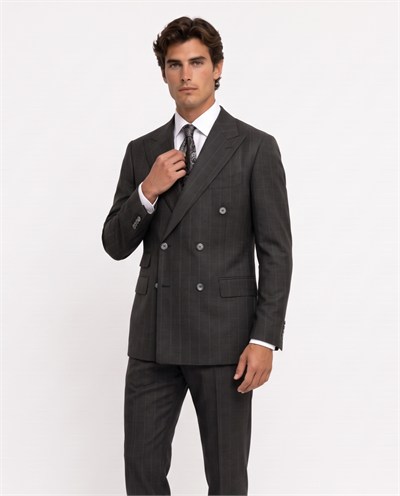 Bodoni Bauer Cross-Cut Suit Anthracite