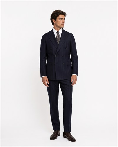 Bodoni Bauer Cross-Cut Suit Navy