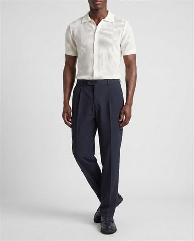 Breau Single-Pleat Pants Navy