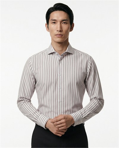 Catania Italian-Collar Shirt Brown