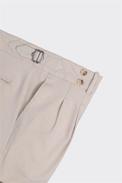 Double-Pleated Pants Bej