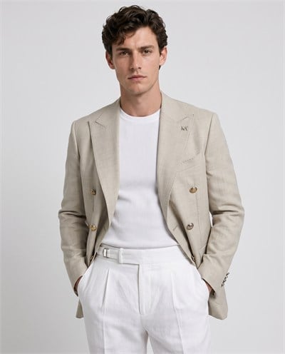 Drake Double-Breasted Jacket Bej
