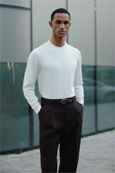 Full Fisherman Sweater Ecru