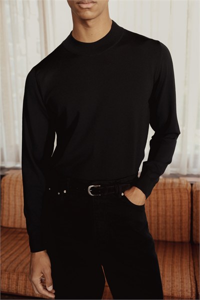 Full Fisherman Sweater Black
