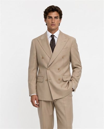 Florentino  Double-Breasted Suit Bej