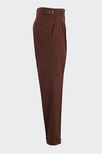 Giverny Double-Pleated Pants Brown