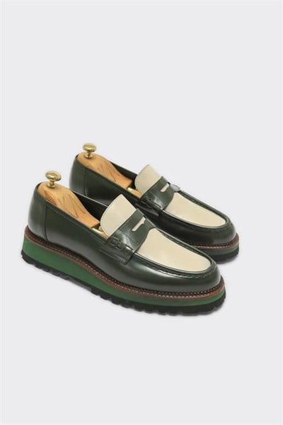 Loafer Ayakkabı Haki-Bej Açma