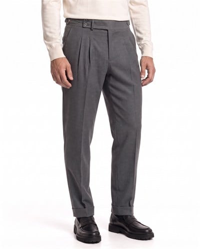 Istanbul Double-Pleated Pants Grey