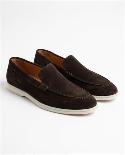 Monk Loafer Shoes Brown Suede