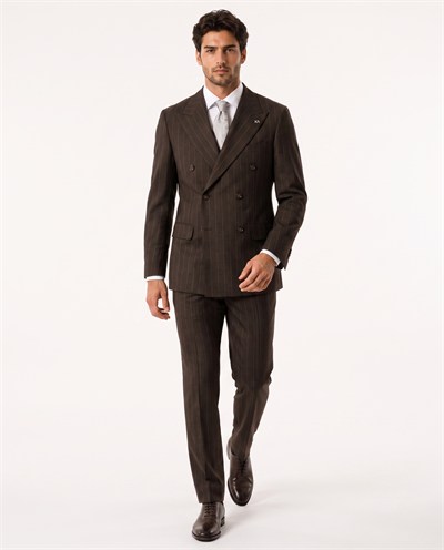 Paganini Double-Breasted Suit Brown