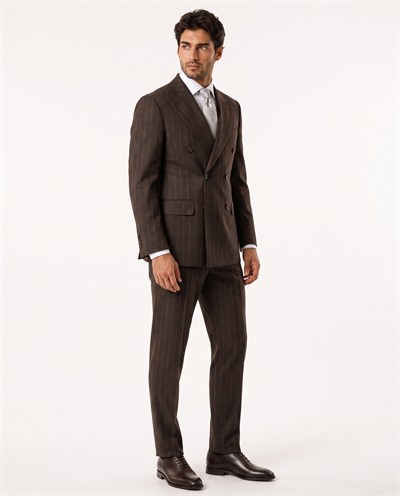 Paganini Double-Breasted Suit Brown