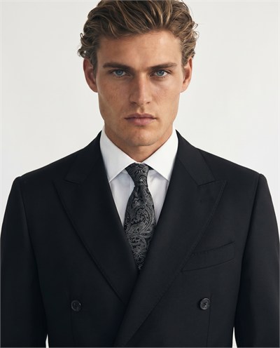 Chalire Double-Breasted Suit Black