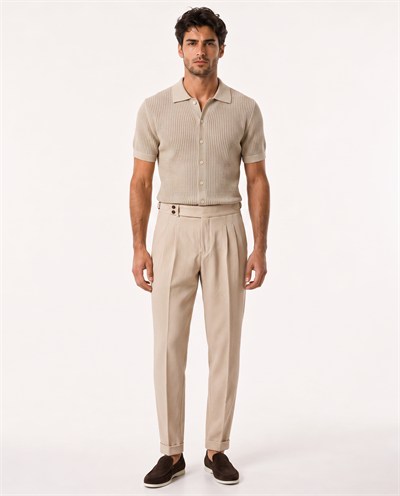Lussor Double-Pile Pants Bej