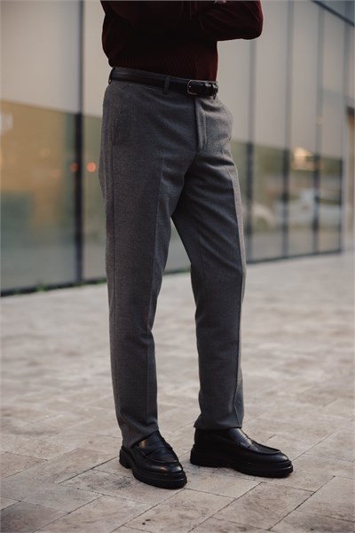 Luxe Flannel Slim-Fit Pants Smoked