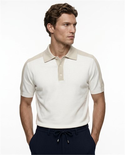 Maison Polo Triko T-Shirt Beyaz