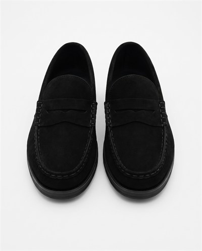 Monroe Penny Shoes Black  Süet