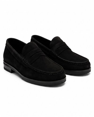 Monroe Penny Shoes Black  Süet