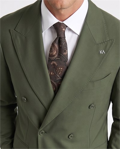 Orleans Double-Breasted Suit Khaki
