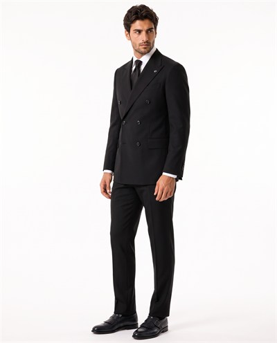 Orleans Double-Breasted Suit Black