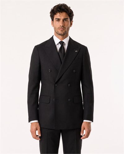 Orleans Double-Breasted Suit Black