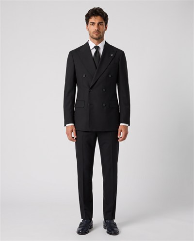 Orleans Double-Breasted Suit Black